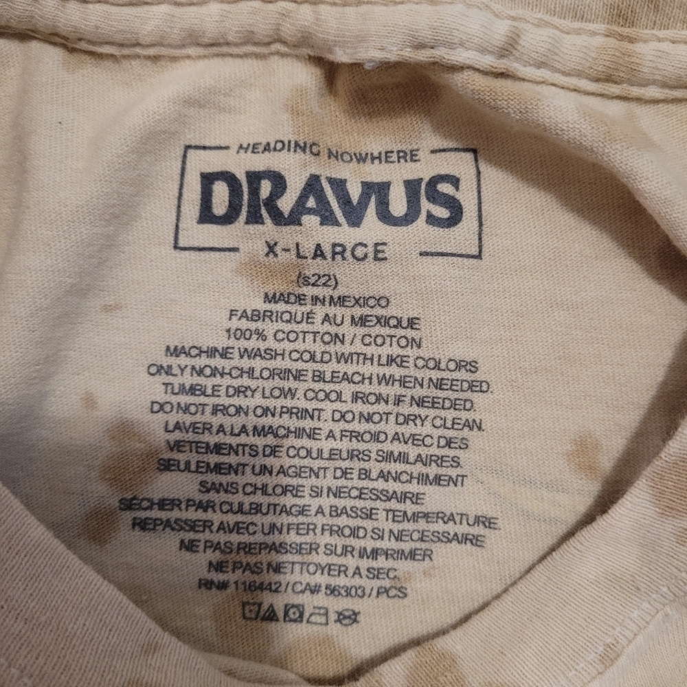 Dravus Tee T-shirt Men’s XL 100% Cotton Tie-dye Mushrooms Snails Positive Vibe - Picture 3 of 4